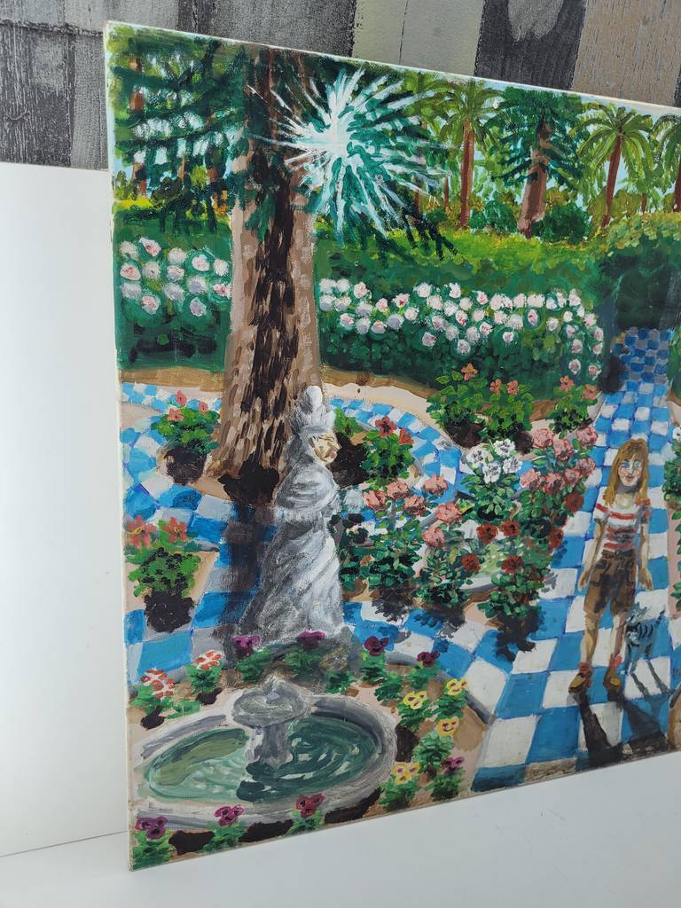 HV11257 LIENZO “ALICIA EN EL JARDÍN DE LOS SUEÑOS” - Imagen 2