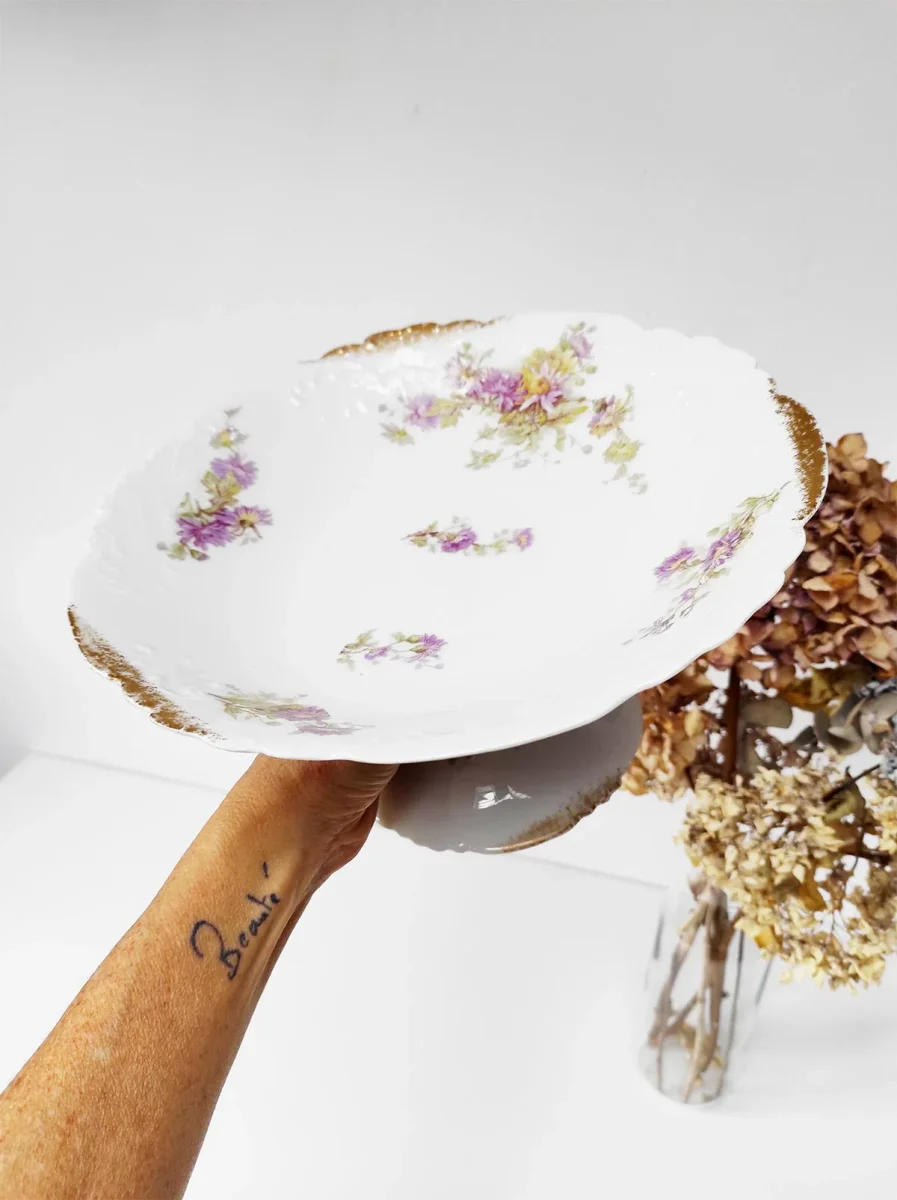 Antiguo frutero porcelana Limoges (26 cm) - Imagen 5