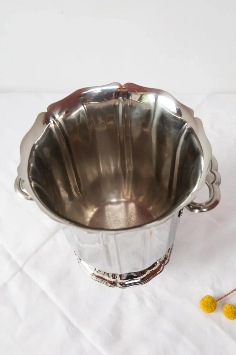 Champanera | enfriador en acero Guy Degrenne (Maison Degrenne) c. 1980 (22 cm) - Imagen 5
