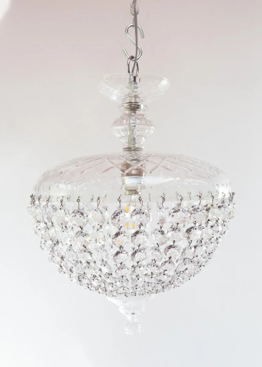 Lámpara de techo globo cristales tipo plafón c. 1960 (31 cm) - Imagen 5